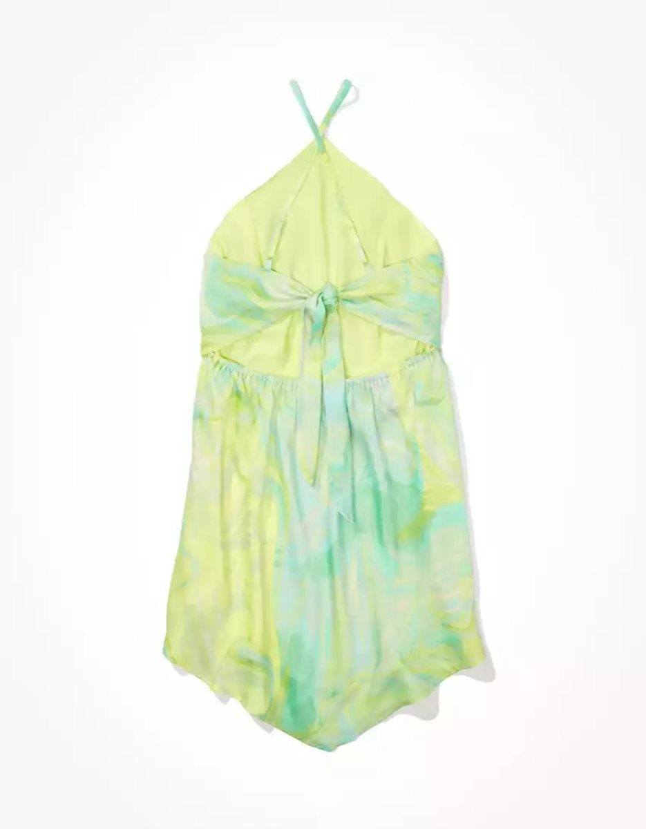 Mini Robe American Eagle AE Silky Halter Vert Femme | KRE-72685528